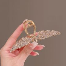 VANIKA Luxus Voller Strass Flügel Haar Klaue Elegante Metall Haarnadeln Pferdeschwanz Klaue Clip Für Frauen Mädchen Haar Zubehör Geschenke