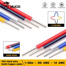6 Farben massiver Kupferdraht, verzinntes Kupferkabel, PVC-Isolierung, einadriger elektrischer Verlängerungsdraht, Stromversorgung, elektronischer Draht