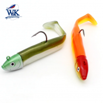 KIT de cebo blando con 120g JIG 14,5 cm cola de paleta para Rock Fish Cod Pollock Trolling Señuelos de pesca 7,3 pulgadas 150g vinilo de pesca en barco