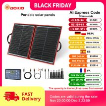 Pannello solare pieghevole portatile Dokio 18V 100/160/200/300 W con controller 12V per caricare la batteria adatta per il campo