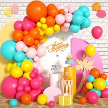 110 Stück rosa gelb orange Rose rot blau Regenbogen Ballon Girlande Bogen Kit Geburtstag Hochzeit Babyparty Dekoration Mädchen liefert