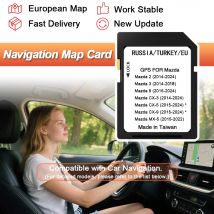 GPS-SD-Karte für Mazda 2 3 6 CX3 CX5 CX9 MX5 EU-Navigationskarten Auto Sat Navi Update Daten Neueste 2024-Version für Mazda-Modelle