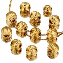 5pcs 6/8/10/12mm Corrugated Textured Ball Round Beads Metal Spacer Beads for Jewelry Making Charms for Bracelet DIY Accessories