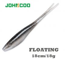 JOHNCOO 3 szt. Pływająca kropla Shotting miękka przynęta przynęta wędkarska 180mm kształt litery V Split Tail Swimbait Worm Topwater 18g