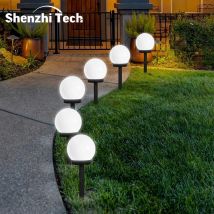 2PCS Solar Outdoor Runde Ball Lichter LED Wasserdichte Rasen Lampe Landschaft Beleuchtung für Villa Hof Terrasse Garten Camping Dekor