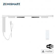 Zemismart Matter WiFi Motore per tende elettriche intelligenti con binario per tende da parete Funziona con Homekit Smartthings Alexa Google Home