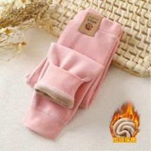 Winter Oli Samt Hosen Kinder Leggings Mädchen Candy Farbe Pelz Gepolsterte Dünne Hosen Kinder Warme Cartoon Elastische Leggings
