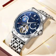 Musanfigo aushöhlen Männer voll automatische mechanische Uhr Sternen himmel multifunktion ale Nachtlicht wasserdicht trend ige Herren Uhr