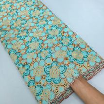 Kalume hochwertiger nigeriani scher schweizer voile spitzens toff afrikanische stickerei baumwoll spitzens toff mit kristall für kleider f3958