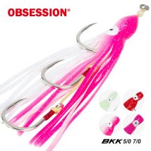 OBSESSION HK034 24cm Big Octopus Jig Lure 8062 Gang Rig Jigging Hook Japan Fishhooks Barbed Sailfish Sea Fishing Soft Squid Hook