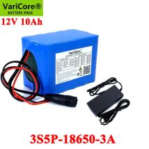 VariCore 12V 10Ah 18650 li-lon akku 10000mAh mit BMS für Monitor notfall lichter unterbrechungsfreie + 12,6 V 3A Ladegerät
