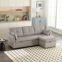 LVHOM Modernes modulares L-förmiges Sofa mit umkehrbarem Chaiselongue und extra großem Stauraum, geeignet für das Wohnzimmer