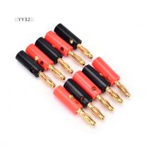 〔YY32〕10 Pcs/lot Audio Speaker Screw Banana Gold Plate Plugs Connectors 4mm