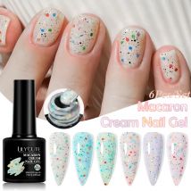 LILYCUTE 6 Teile/satz 7 ml Macaron Creme Gel Nagellack Für Frühling Sommer Nägel Glitter Pailletten Maniküre Nail art Gel Lack