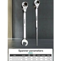 DGEV Ratchet Podger Spanner Wrench Quick Release Podger Bar Black Double Ended Socket Ratcheting Podger Scaffold Spud Wrench