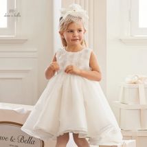 Dave Bella Mädchen-Prinzessinnenkleid, 2025, neuer Sommer, für Kinder, Baby, ärmellos, weißes Netz, edel, süß, süß, Charm-Party, DB 2241509