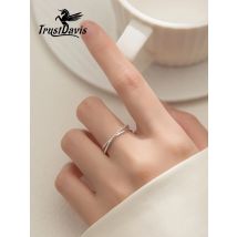TrustDavis 100% 925 Solid Real Sterling Silver Ring Fashion Women Cocktail Size 5 6 7 8 Wonderful Gift For Teens Girl DS107