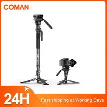 COMAN M1 PRO V5 4-Abschnitte One Click Lifting Carbon Fiber Einbeinstativ mit Schnellverschluss-Fußverschluss für DSLR-Kamera-Reisestativ