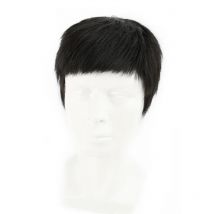 Synthetische kurze Herrenperücke, natürliches Schwarz, für asiatische Männer, haarloser Haarausfall, bequeme und realistische Herrenperücke, durchschnittliche Größe