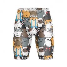 Summer Cats Swim Jammer Swimsuit Shorts Cartoon Athletic Training Swimming Trunks Men's Bathing Suit Sports Surfing Diving Pants