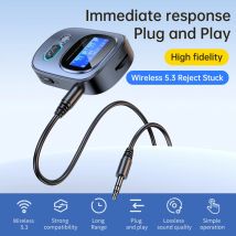 Bluetooth 5.3 Receiver for Car with led Display Aux Bluetooth Car Adapter Wireless Audio Transmitter for TV Speakers