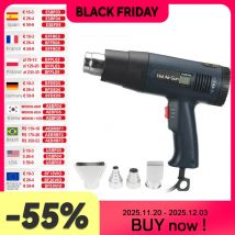 ALLSOME-pistolas de aire caliente de 220V y 2000W, máquina de calefacción, temperatura Dual con 4 boquillas