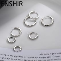 Enshir Multi-Size-Zirkon Hohl kreis Creolen für Frauen Männer cool einfachen Schmuck Großhandel täglich