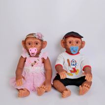 NPK 20 Zoll Ganzkörper-Vinyl-Affe, fertige wiedergeborene Babypuppe, lebensechte Baby-3D-Malerei, Babyspielzeug