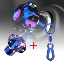 Portachiavi universale in alluminio modificato Burn Blue Custodia protettiva per chiave fai da te Shell Fit Moto Auto ATV Chiave Bit Pentagonale Esagono
