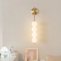 Nordic Wind Gourd Wall Lamp Minimalistyczne mlecznobiałe światło LED do salonu, gabinetu, sypialni,