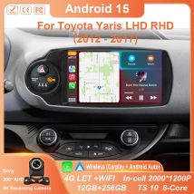 Android 15 Carplay Car Radio For Toyota Yaris 2012 2013 2014 2015 2016 2017 LHD RHD Navigation GPS Multimedia Player Stereo WIFI