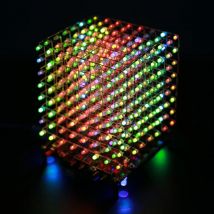 DIY Elektronik Kit RGB Musik LED Licht 3D Würfel Bunt 8x8x8 3D8 mit Fernbedienung für Löten Projekt Praxis STEM Zug