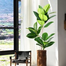 74–140 cm großer künstlicher Ficus-Baum, tropische Feigenbaum, Pflanzen, fühlt sich echt an, grüne Magnolienblätter für Zuhause, Garten, Büro, Dekoration