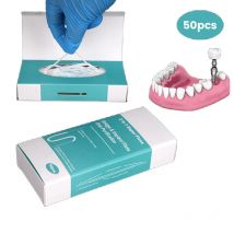 50pcs 2-in-1 Orthodontic Expanding Floss Multifunctional Dental Bridge Implant Floss Toothpick Threaders Dental Cleaning Tools