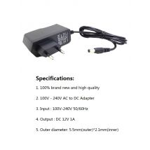 JIENUO US Plug AC/DC Power adapter EU charger Power Adapter for CCTV IP Security Surveillance Camera AC 100-240V DC 12V 1A
