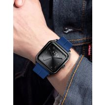 Men's Business Watch Sabr Arabic Numeral Watch Men's Quartz Wristwatch 3Atm Waterproof Silicone Strap Magnetic Clasp Alloy Case