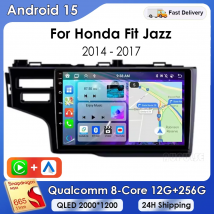 Android 15 Carplay Auto Car Radio Multimedia Player For Honda Fit Jazz 2014 2015 2016 2017 Autoradio GPS Stereo 2din Head Unit