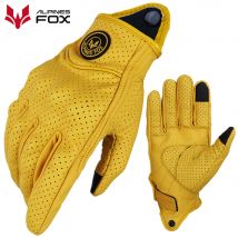 Retro Pursuit Perforierte Echtleder Motorradhandschuhe Sommer Moto Motocross Atmungsaktive Motorradhandschuhe Schutzausrüstung