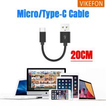 20 cm ultrakurzes USB-Typ-C-Kabel, 3 A Stecker, USB-A auf Stecker, Typ-C-Datenkabel für Samsung S23 Huawei Xiaomi Schnellladekabel