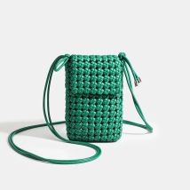 Damentaschen Mini-Handytasche für Damen, 2025, neue heiße, gewebte Umhängetasche mit kleinem Volumen, PU-Umhängetasche für Damen