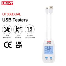 Probador USB de UNI-T serie UT658, voltímetro Digital, amperímetro de corriente, medidor de capacidad, médico para teléfono móvil y tableta