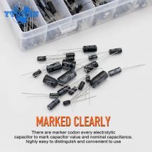 120-500pcs Electrolytic Capacitor Assorted Kit 15/24/25Values 10-50V Mix DIP  Aluminum Electrolyte Capacitors Assortment Kit