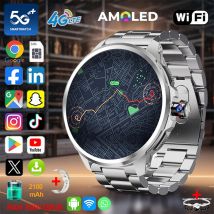 4G Full Netcom GPS WIFI Smart Watch 1.95 inch 720*720 AMOLED 2100mah Battery 900W Camera 8GB+128GB RAM Google APPS 5G Smartwatch