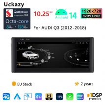 10.25"Snapdragon 665 Wireless Carplay Android 14 Car RadioFor Audi Q3 2013-2018 Multimedia Screen Stereo GPS Navigation Audio