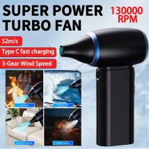 Ventola a getto turbo, 130000 RPM Potente soffiatore d'aria violento Aspirapolvere Velocità del vento 52 m/s Mini ventilatore d'aria portatile Ca portatile