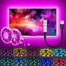 RGB-LED-Leuchten für Schlafzimmer, farbwechselnde LED-Streifenlichter, USB-LED-Lichtleiste mit Fernbedienung, LED-Leuchten für Umgebungsbeleuchtung