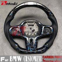 Customized carbon fiber steering wheel for BMW G30 G20 M5 F90 M8 X3M X4M X5M X6M F40 F44 F97 F95 F96genuine leather LED style