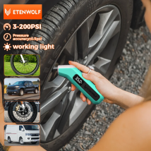 ETENWOLF T300 Manometro digitale per pneumatici 3-200 PSI calibrato a ANSI B40.7 Grado 2A Manometro industriale per pneumatici Batterie 3A (Nuovo)