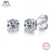 AnuJewel 4mm D Colore Moissanite Diamante Classico Argento Sterling 925 Orecchino Della Vite Prigioniera Per La Donna Gioielleria Raffinata All'ingrosso