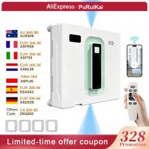 Robot do czyszczenia okien PuRuiKai, elektryczny, automatyczny, sterowany aplikacją/pilotem, z funkcją głosową i dwukierunkowym automatycznym rozpylaniem.